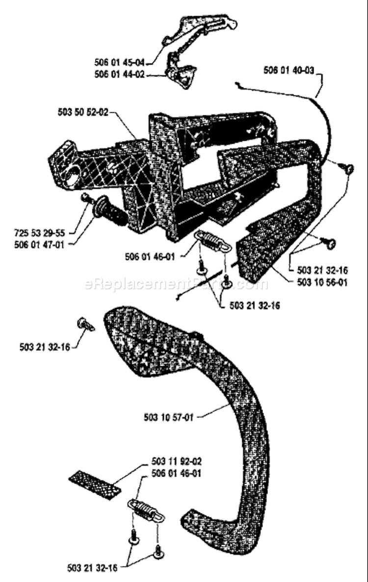 Page F Diagram and Parts List for 45 1989-06 Husqvarna Chainsaw