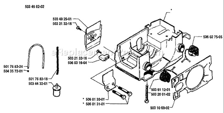 Page E Diagram and Parts List for 45 1990-06 Husqvarna Chainsaw