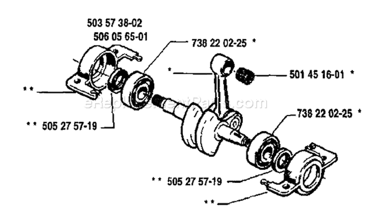 Page F Diagram and Parts List for 45 1990-06 Husqvarna Chainsaw