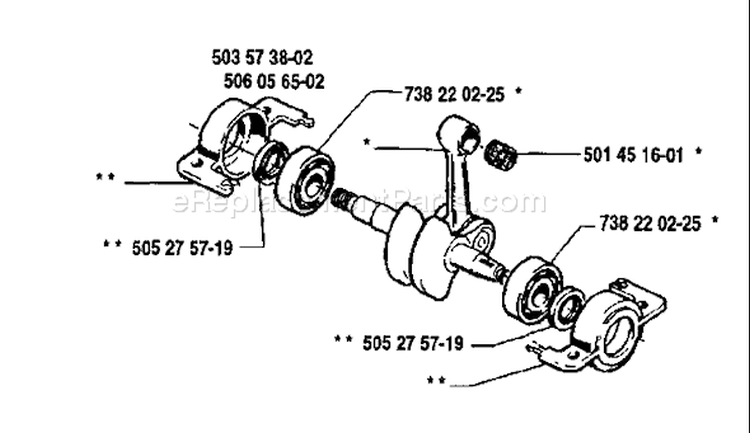 Page E Diagram and Parts List for 45 1991-06 Husqvarna Chainsaw