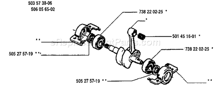 Page E Diagram and Parts List for 45 1995-06 Husqvarna Chainsaw