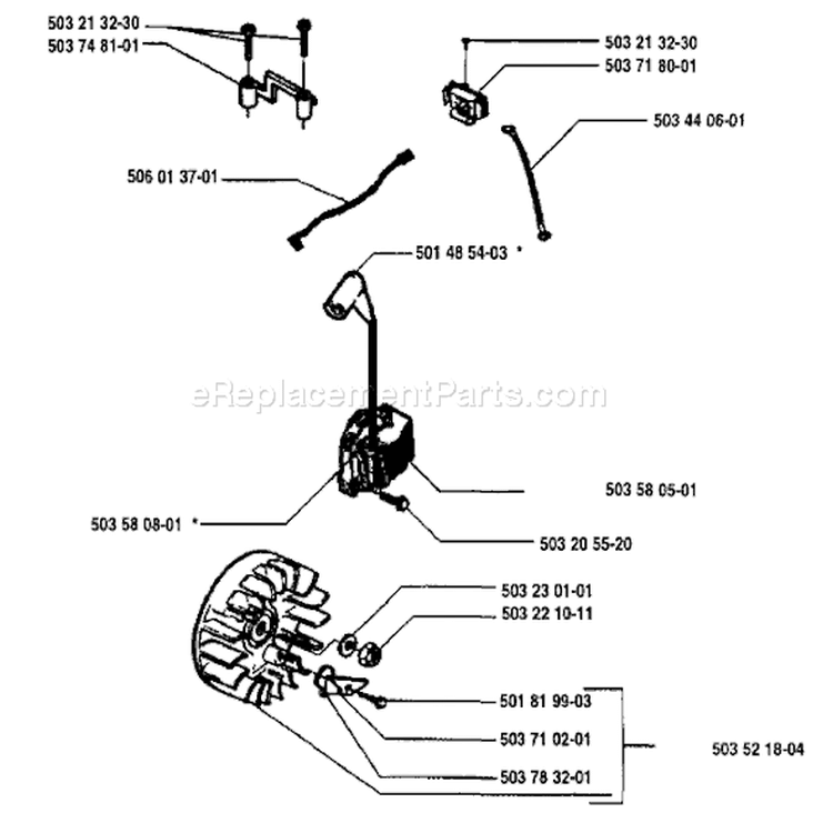 Page G Diagram and Parts List for 40 1995-06 Husqvarna Chainsaw