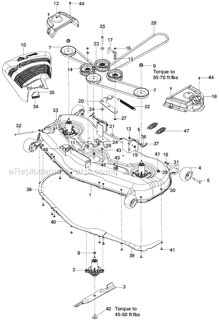 Page K Diagram and Parts List for 460ZX  Husqvarna Lawn Mower