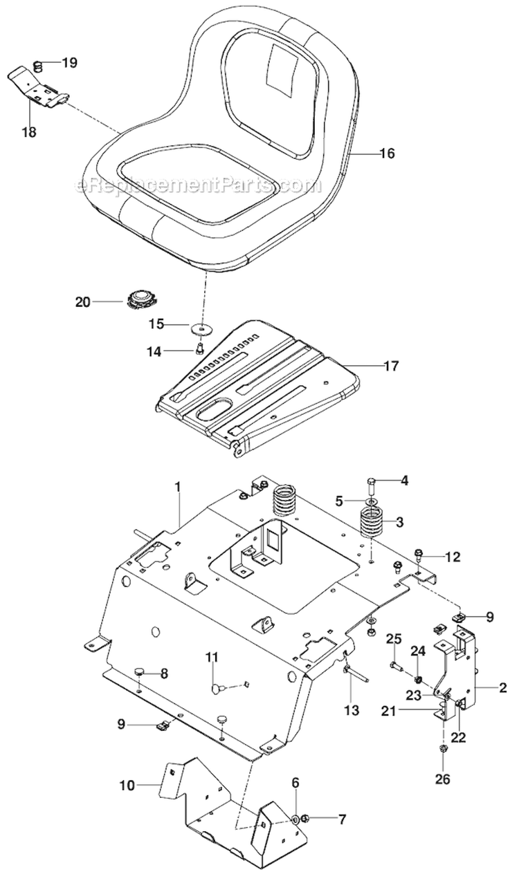 Page L Diagram and Parts List for 460ZX  Husqvarna Lawn Mower