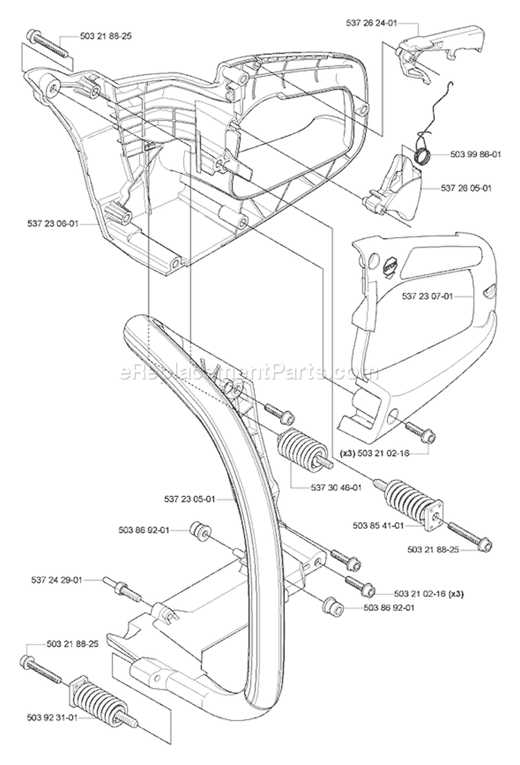 Page G Diagram and Parts List for 460 2005-03 Husqvarna Chainsaw