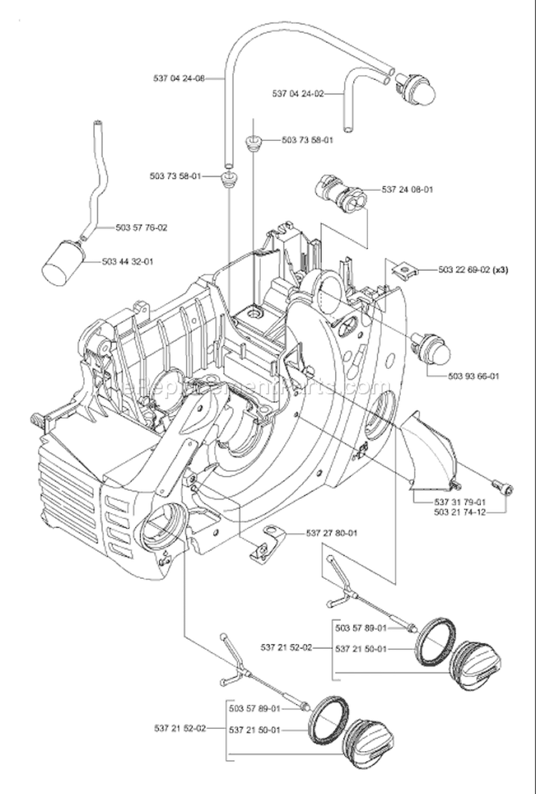 Page F Diagram and Parts List for 455 2006-02 Husqvarna Chainsaw
