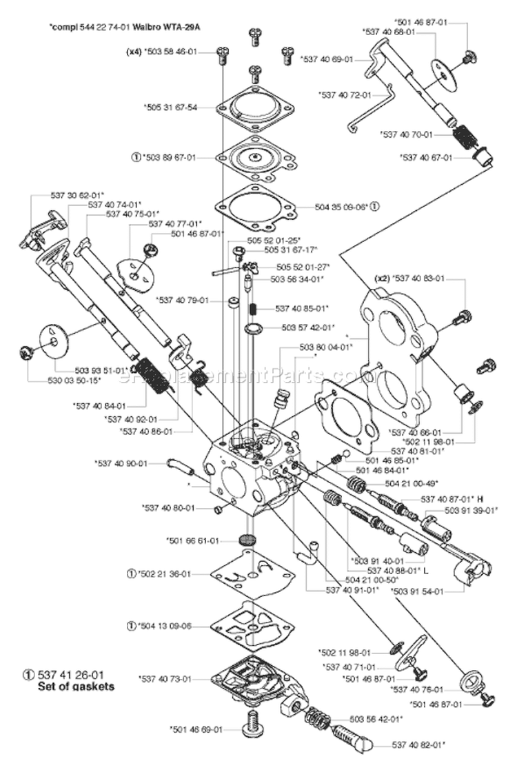Page B Diagram and Parts List for 455 2006-06 Husqvarna Chainsaw