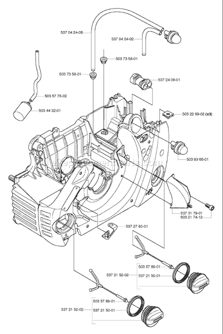 Page F Diagram and Parts List for 455 2006-06 Husqvarna Chainsaw