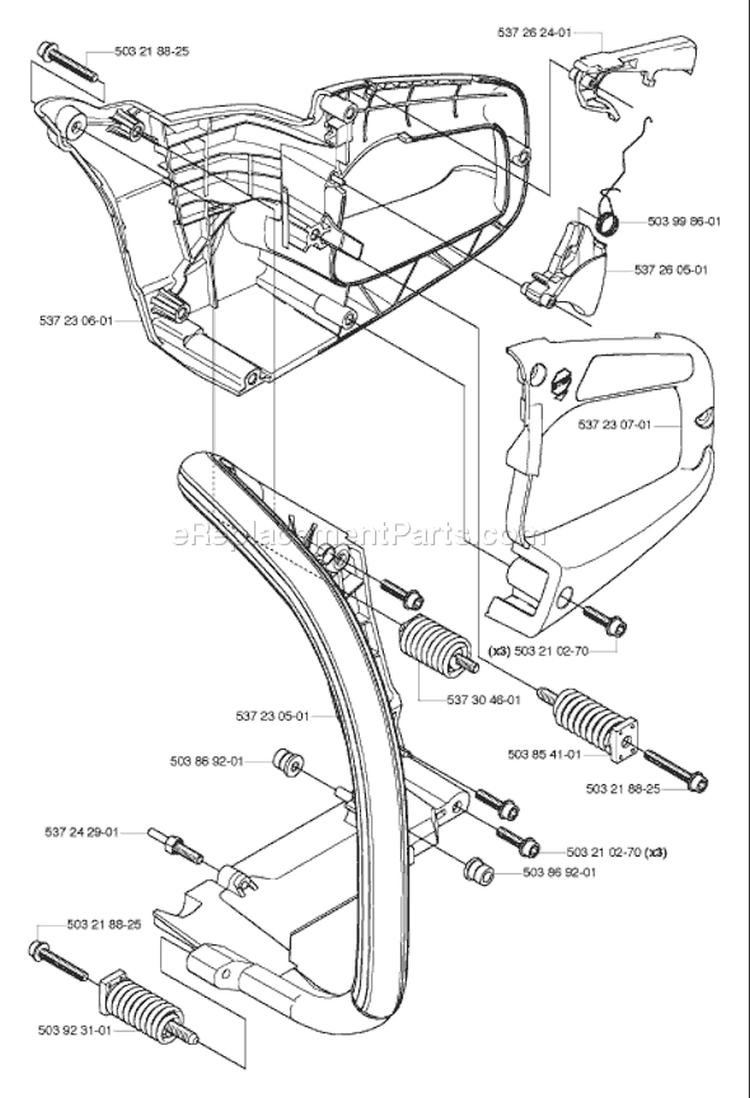 Page G Diagram and Parts List for 455 2006-06 Husqvarna Chainsaw