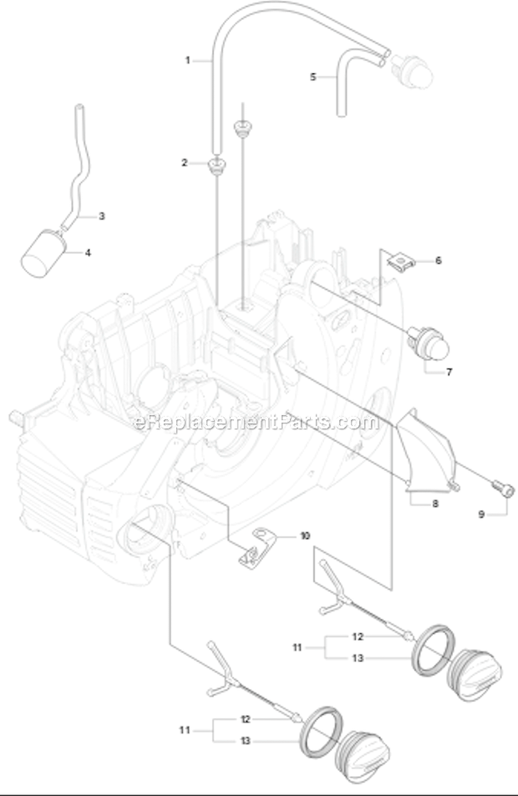 Page K Diagram and Parts List for 460 2011-01 Husqvarna Chainsaw