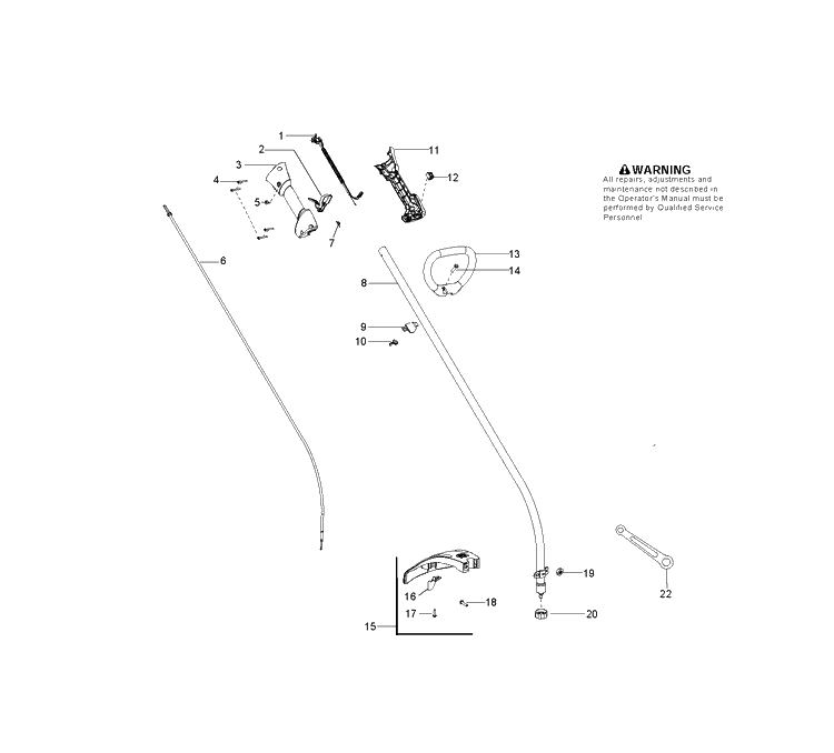 Shaft And Handle Diagram and Parts List for 128C 952715756 Husqvarna Edger