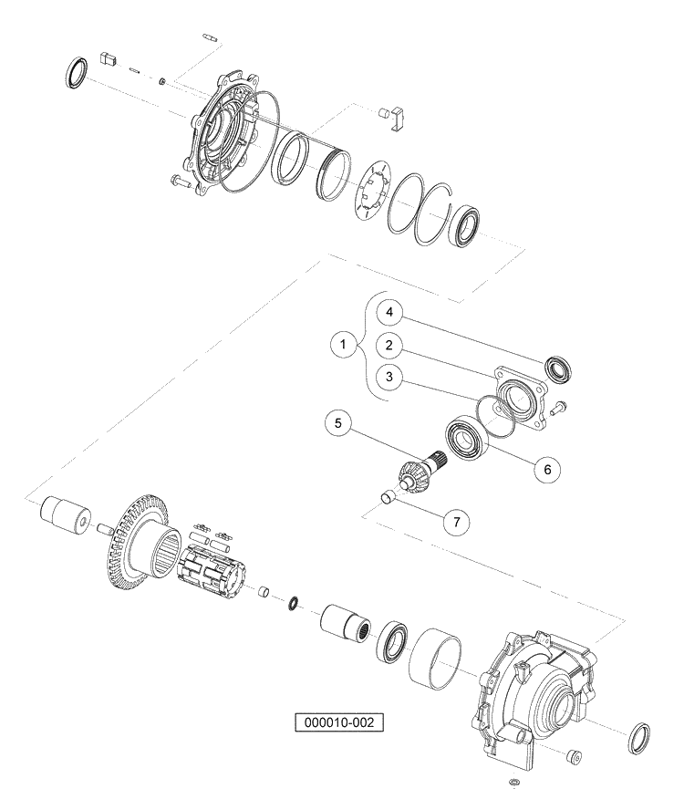 Front Differential (Input Components) Diagram and Parts List for HUV4420G 2006-11 Husqvarna Lawn Tractor