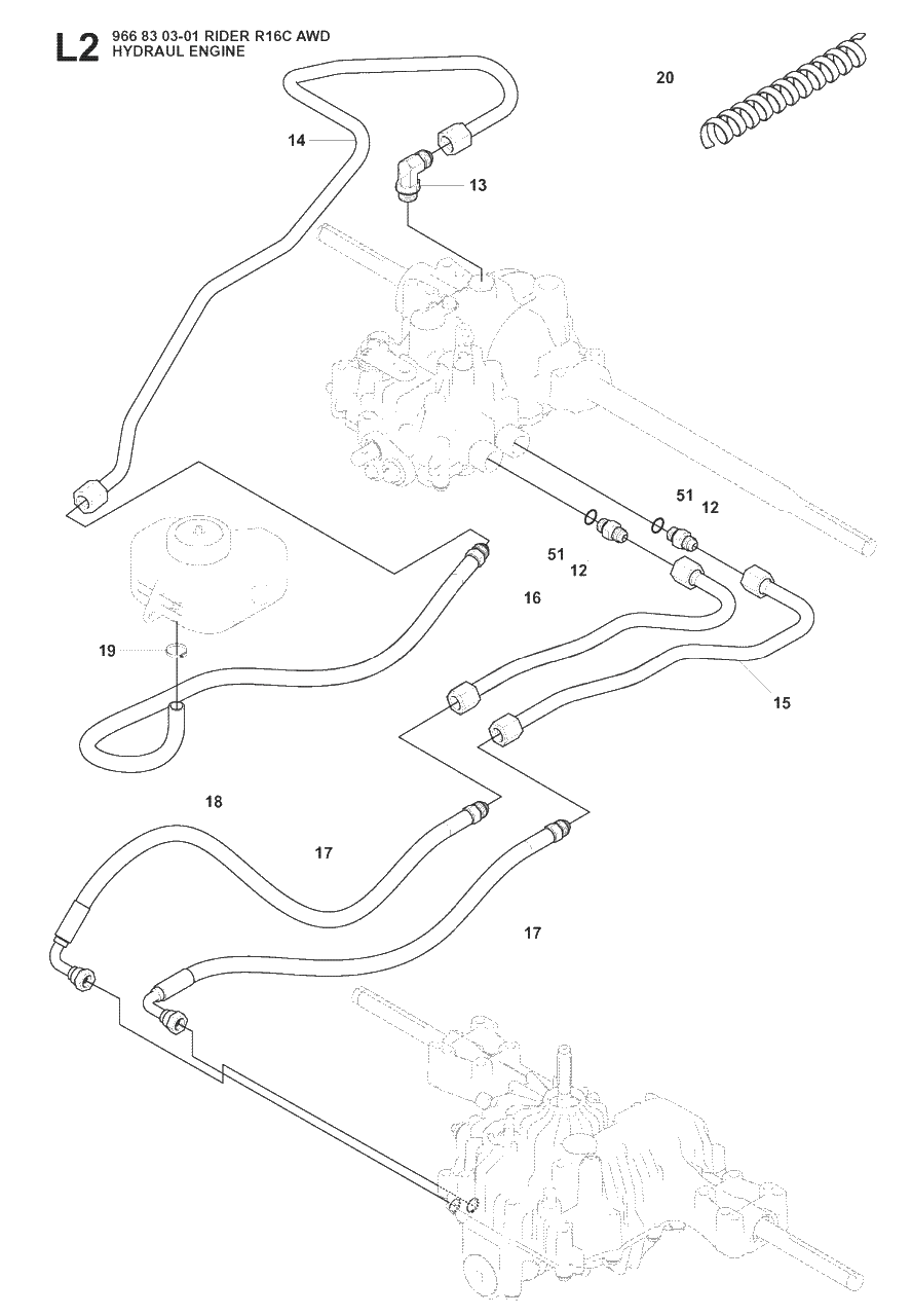 Engine 3 Diagram and Parts List for R16CAWD (966830301)(2008-04) Husqvarna Lawn Tractor