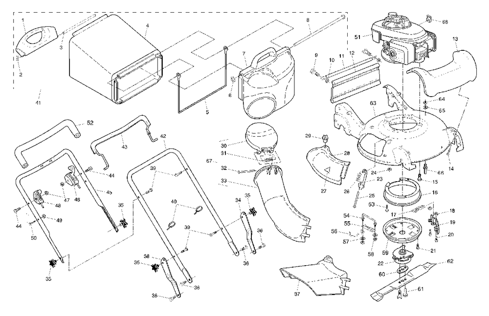 Repair Parts (A) Diagram and Parts List for 55B21HV (954223227-C)(2004-03) Husqvarna Lawn Mower