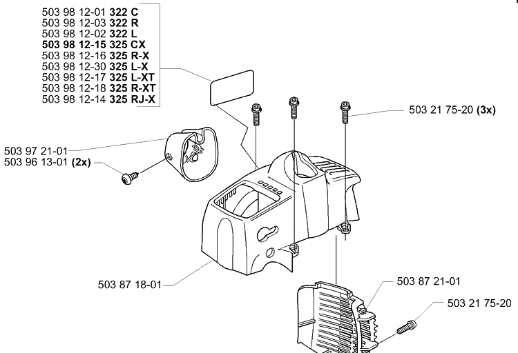 Covers Diagram and Parts List for 322R 2000-04 Husqvarna Brush Cutter