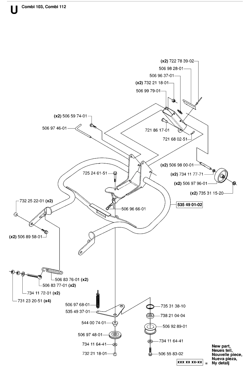 Frame Diagram and Parts List for R15-V2AWD (965080101)(2006-01) Husqvarna Lawn Tractor