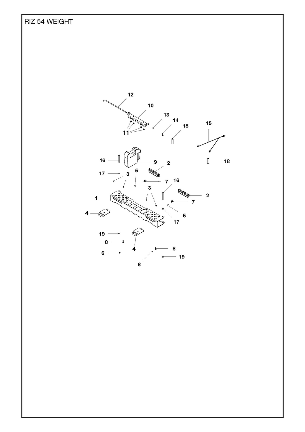 Bagger Diagram and Parts List for XCITE543BIN  Husqvarna Lawn Tractor Accessories