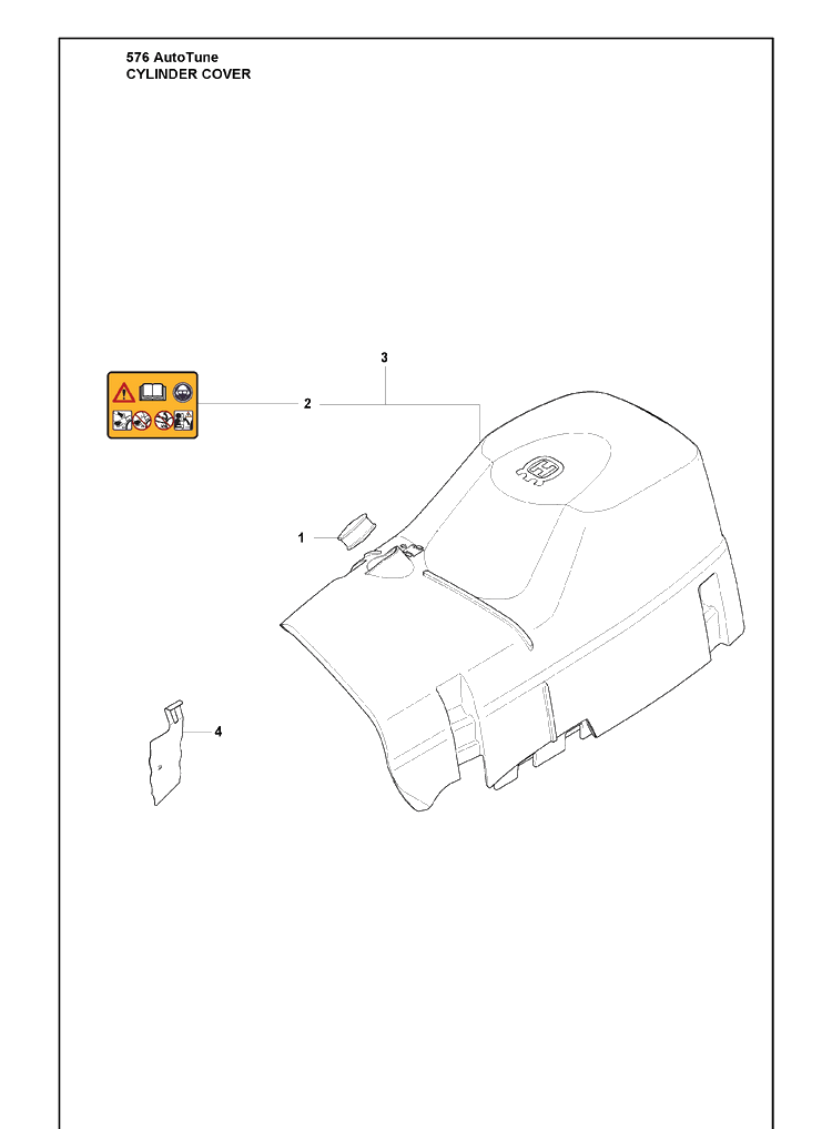 Cylinder Cover 1 Diagram and Parts List for 576XP 2010-03 Husqvarna Chainsaw