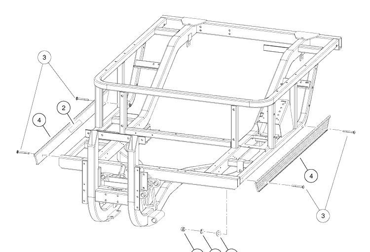 Side Stringers Diagram and Parts List for HUV4421GXP 2009 Husqvarna Lawn Tractor