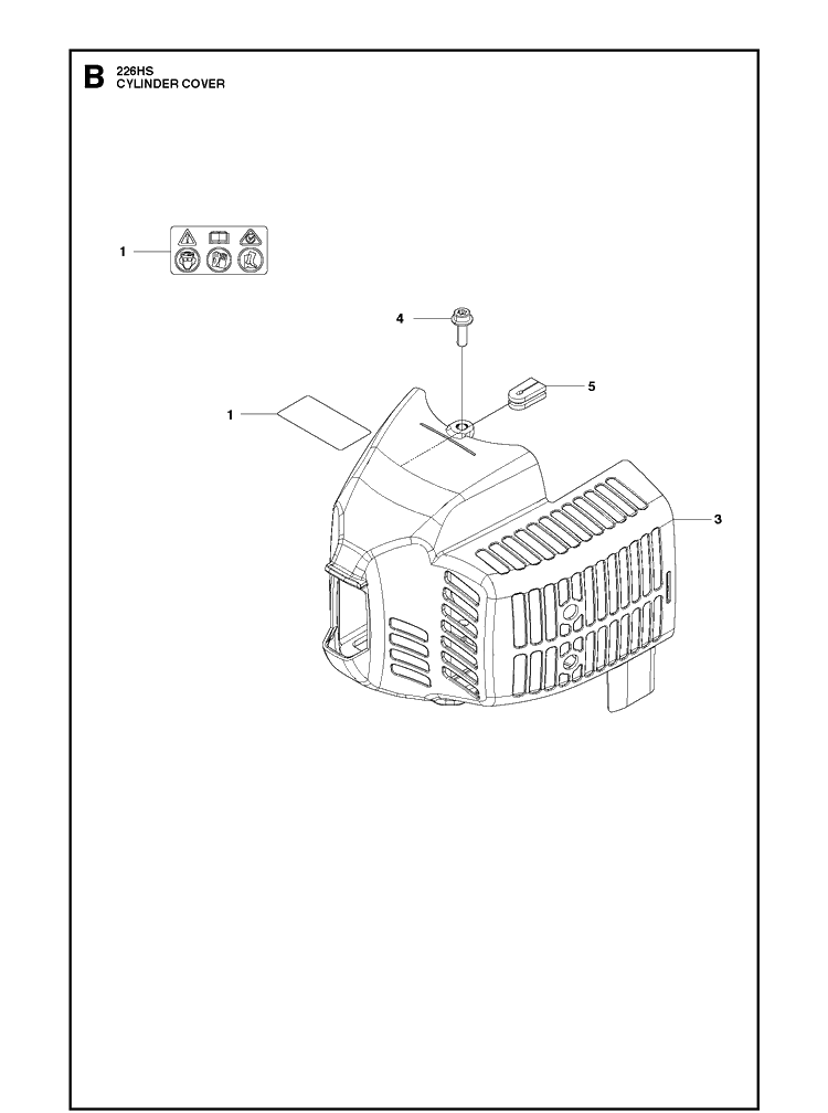 Cylinder Cover Diagram and Parts List for 226HS75S (967279603)(20153600001-Current) Husqvarna Hedge Trimmer