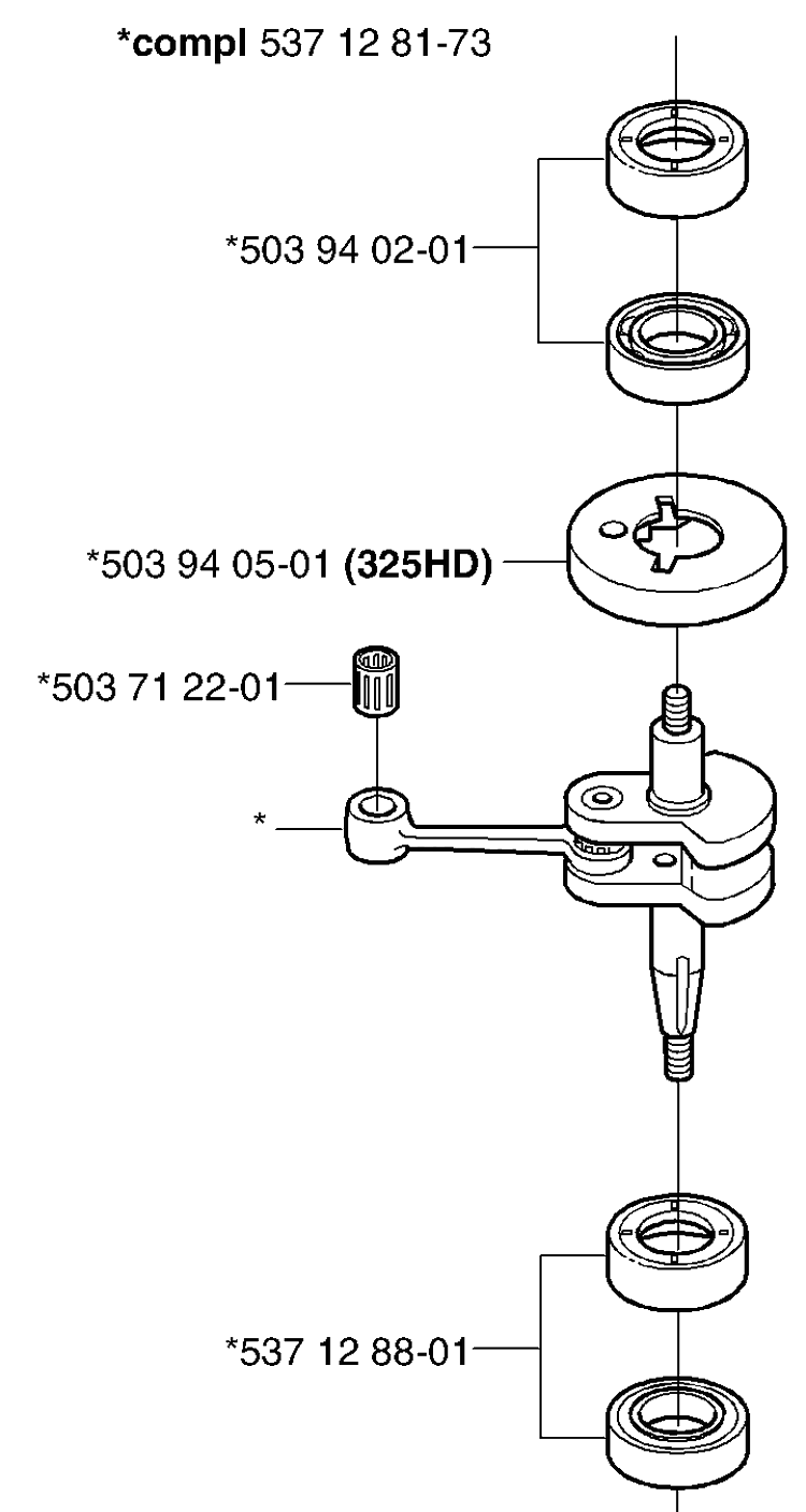 Crankshaft Diagram and Parts List for 325HD60 (X-SERIES)(2002-06) Husqvarna Hedge Trimmer