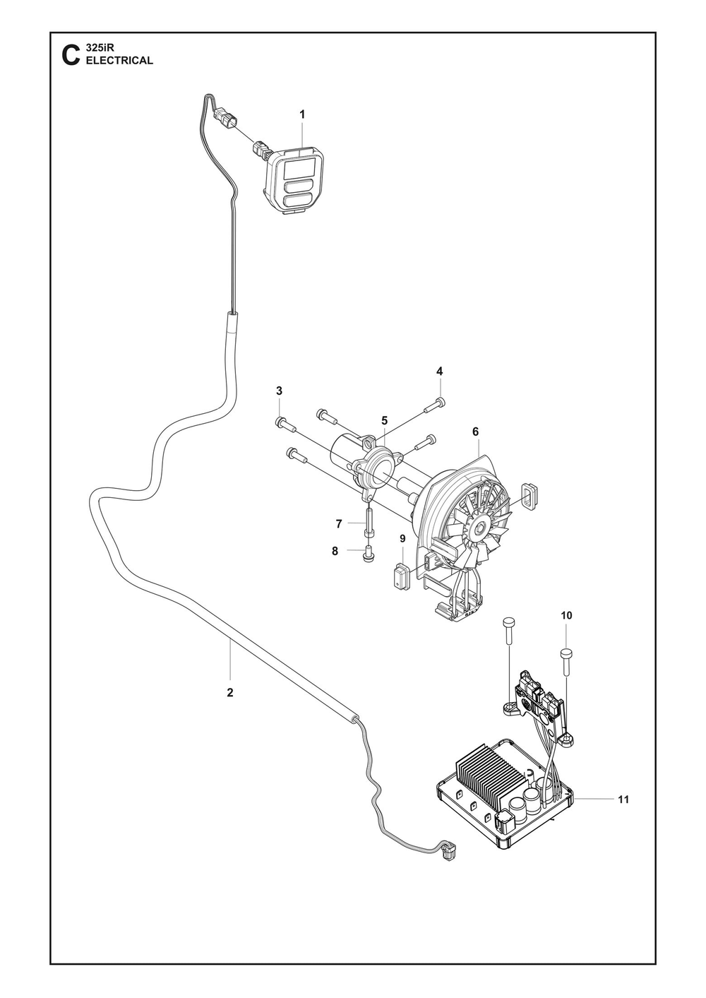 Electrical Diagram and Parts List for 325IR  Husqvarna Brush Cutter