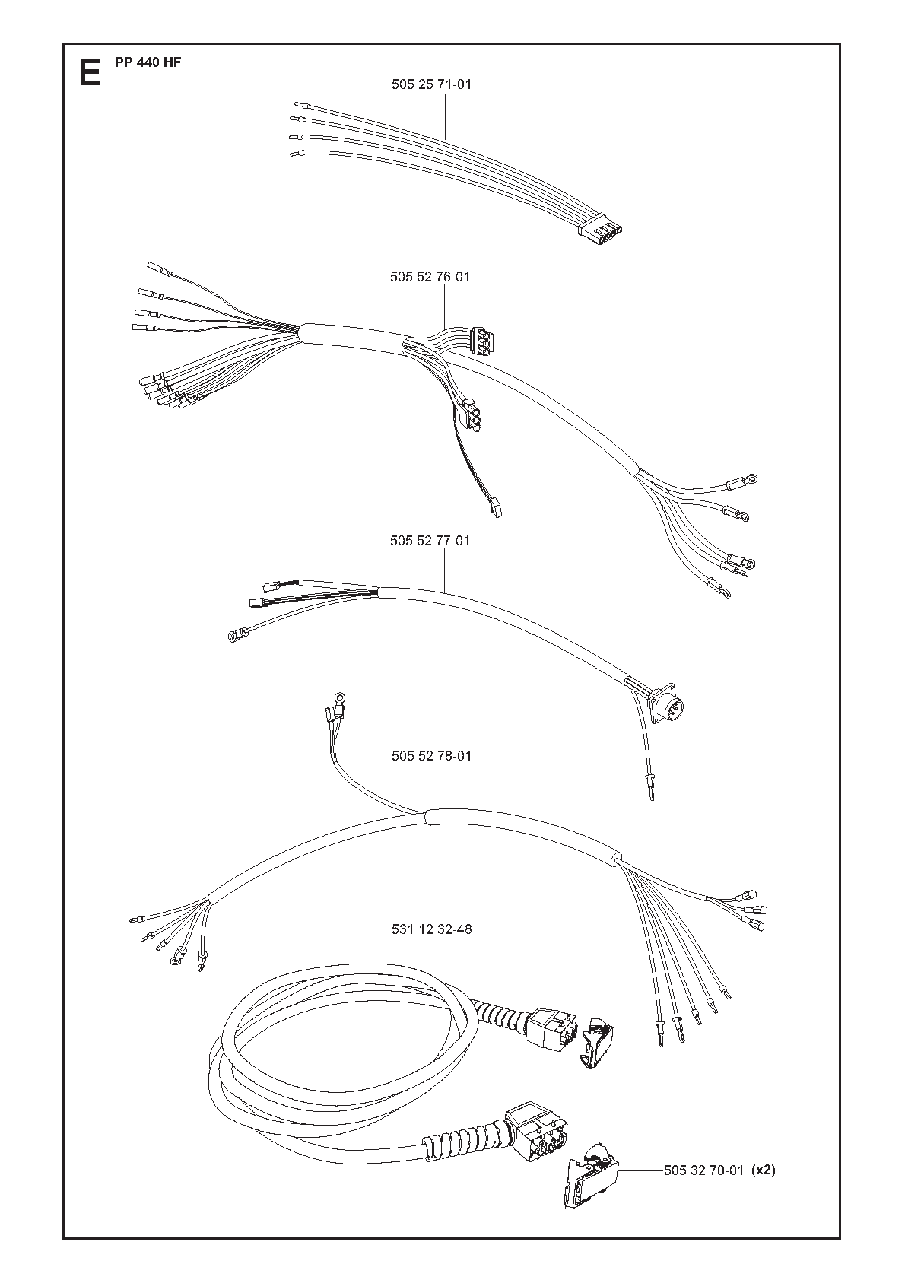 Electrical Diagram and Parts List for PP440 2008-09 Husqvarna Miscellaneous