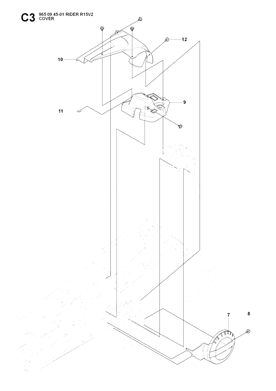 Cover Diagram and Parts List for R15-V2 (965094501)(2007-01) Husqvarna Lawn Tractor