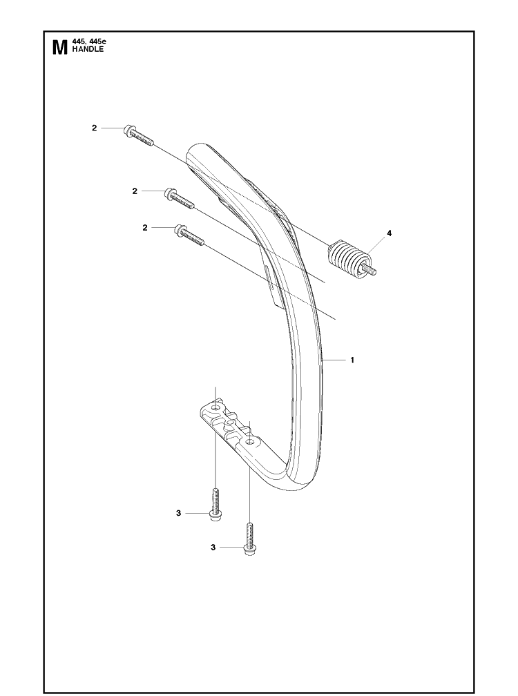 Handle Diagram and Parts List for 445 2011-07 Husqvarna Chainsaw