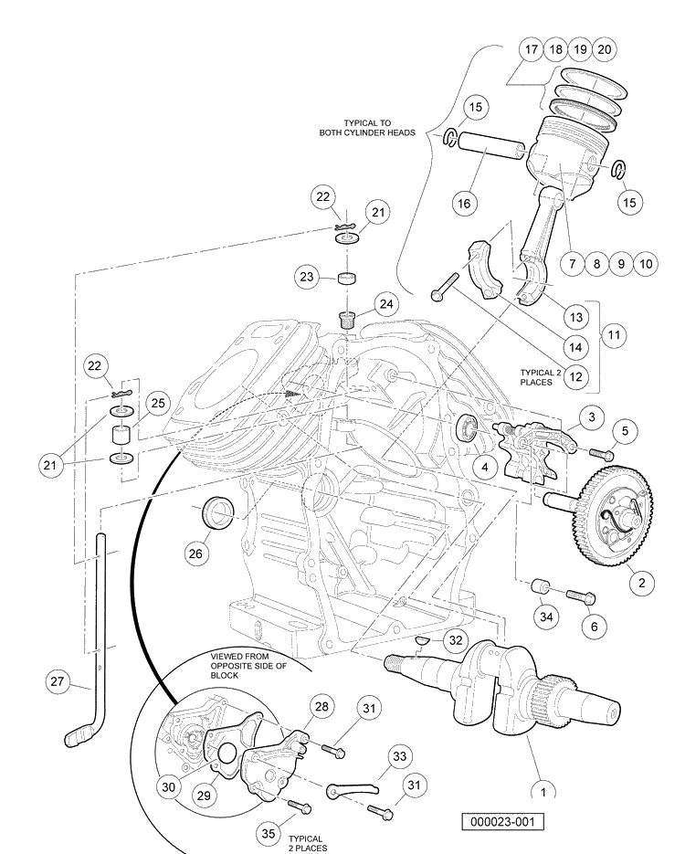 Crankcase And Crankshaft Diagram and Parts List for HUV4420G 2006-11 Husqvarna Lawn Tractor