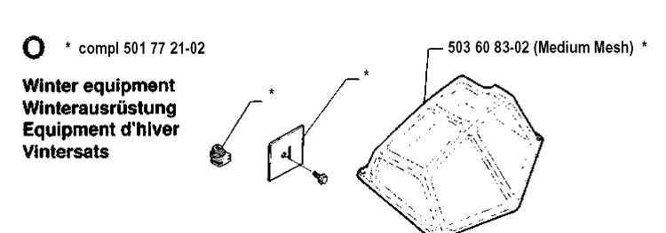 Accessories Diagram and Parts List for 55 19900100001-19914000000 Husqvarna Chainsaw