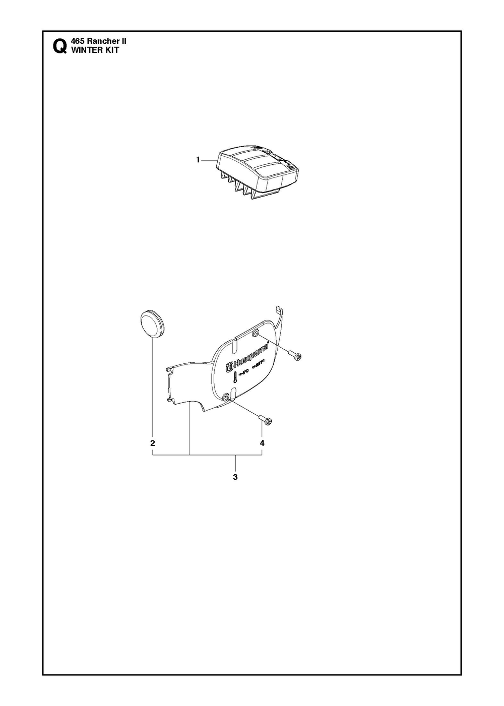 Winter Kit Diagram and Parts List for 465RANCHER  Husqvarna Chainsaw
