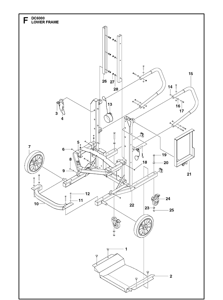 Frame 26 Diagram and Parts List for MZ54 (97045580100)(2019-12) Husqvarna Lawn Mower