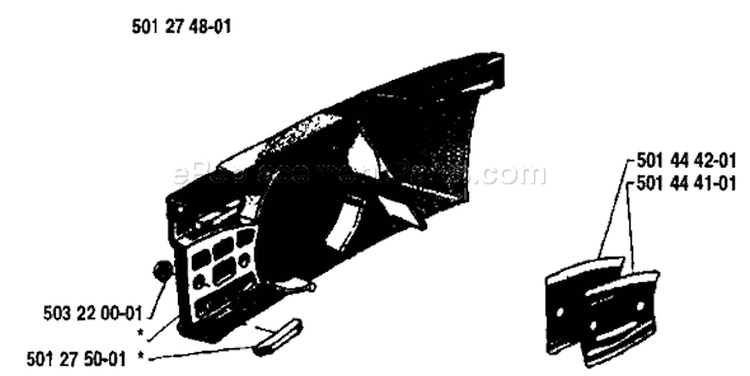 Page J Diagram and Parts List for 480 1981-10 Husqvarna Chainsaw