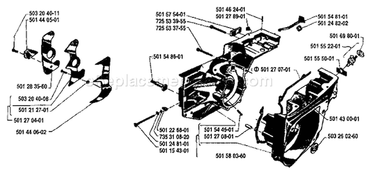 Page D Diagram and Parts List for 480 1981-10 Husqvarna Chainsaw