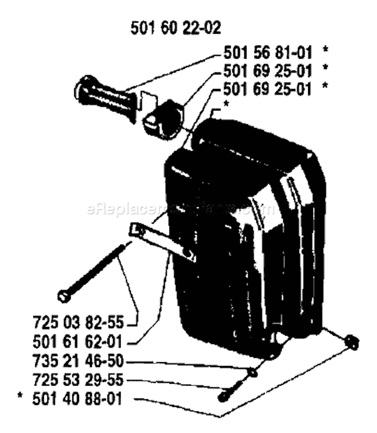 Page G Diagram and Parts List for 480 1981-10 Husqvarna Chainsaw