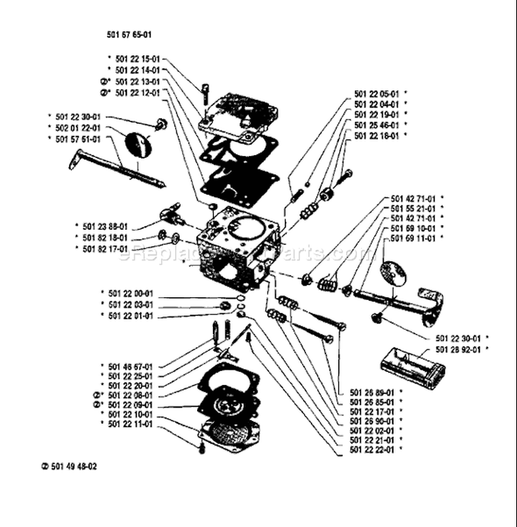 Page B Diagram and Parts List for 480 1987-11 Husqvarna Chainsaw