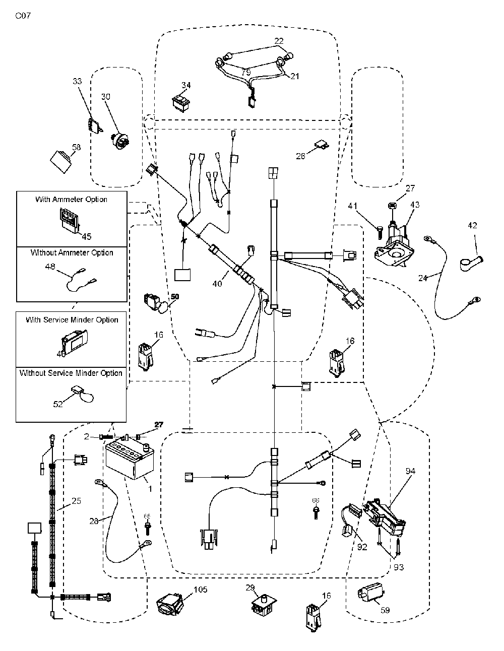 Electrical Diagram and Parts List for CTH200TWIN (96061026300)(2010-01) Husqvarna Lawn Tractor