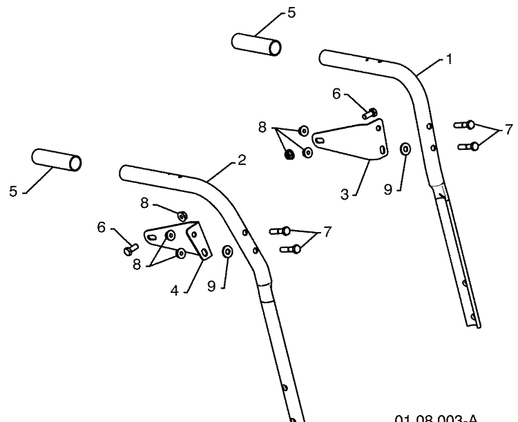 Handles - A 2 Diagram and Parts List for 12524SB (96193004600)(2009-06) Husqvarna Snow Blower