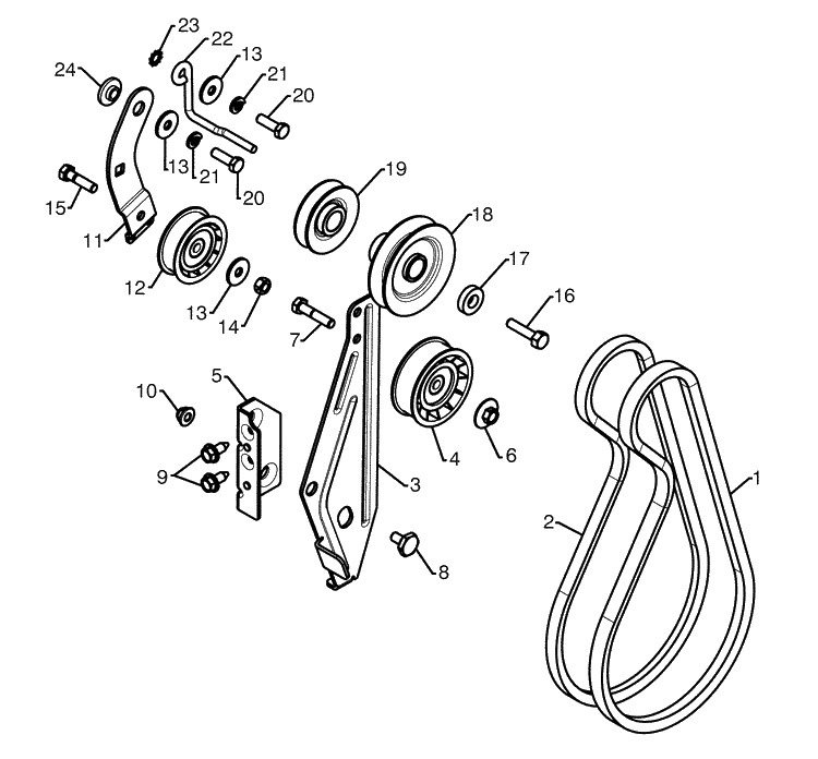 Chassis / Pulleys 4 Diagram and Parts List for 13524SBXLS (961930048)(2009-07) Husqvarna Snow Blower