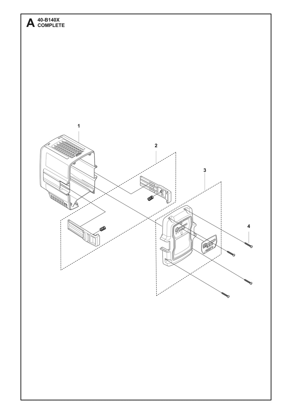 Complete Product Diagram and Parts List for 40-B140X  Husqvarna Charger