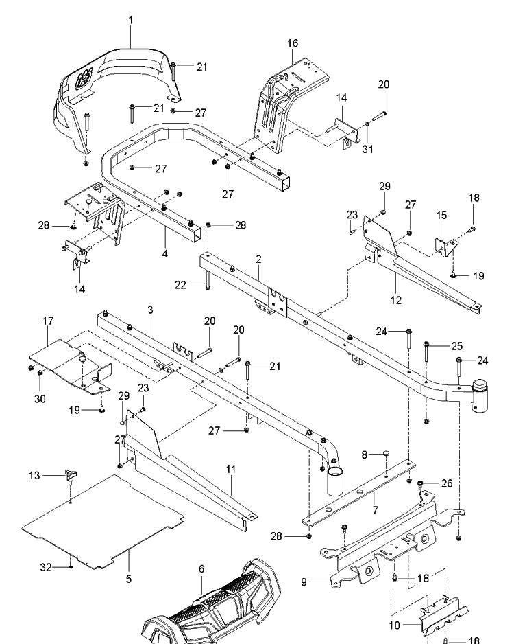 Frame Diagram and Parts List for Z242E (97045870100)(2020-04) Husqvarna Lawn Mower