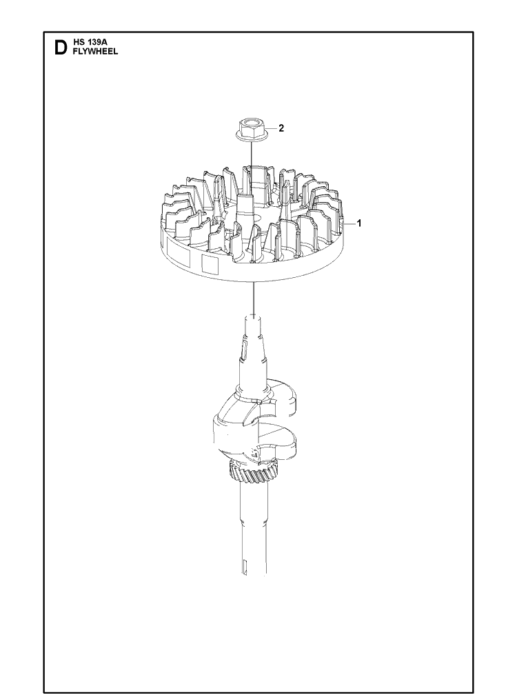 Flywheel Diagram and Parts List for 599912201 531450701 Husqvarna Engine