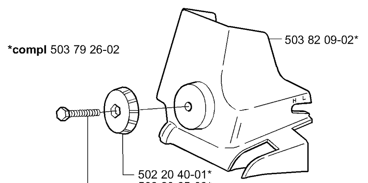 Air Filter Cover Diagram and Parts List for 338XPT 2004-08 Husqvarna Chainsaw