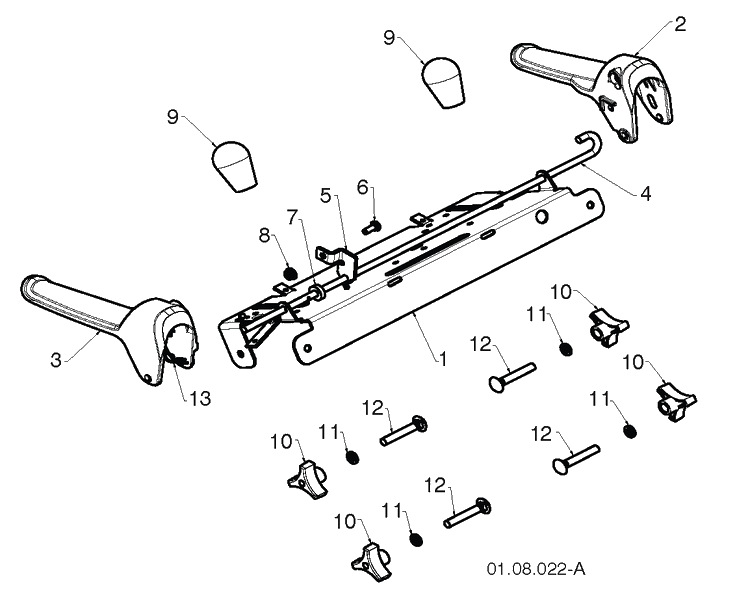 Handle 4 Diagram and Parts List for 5524ST (96191001614)(2013-08) Husqvarna Snow Blower