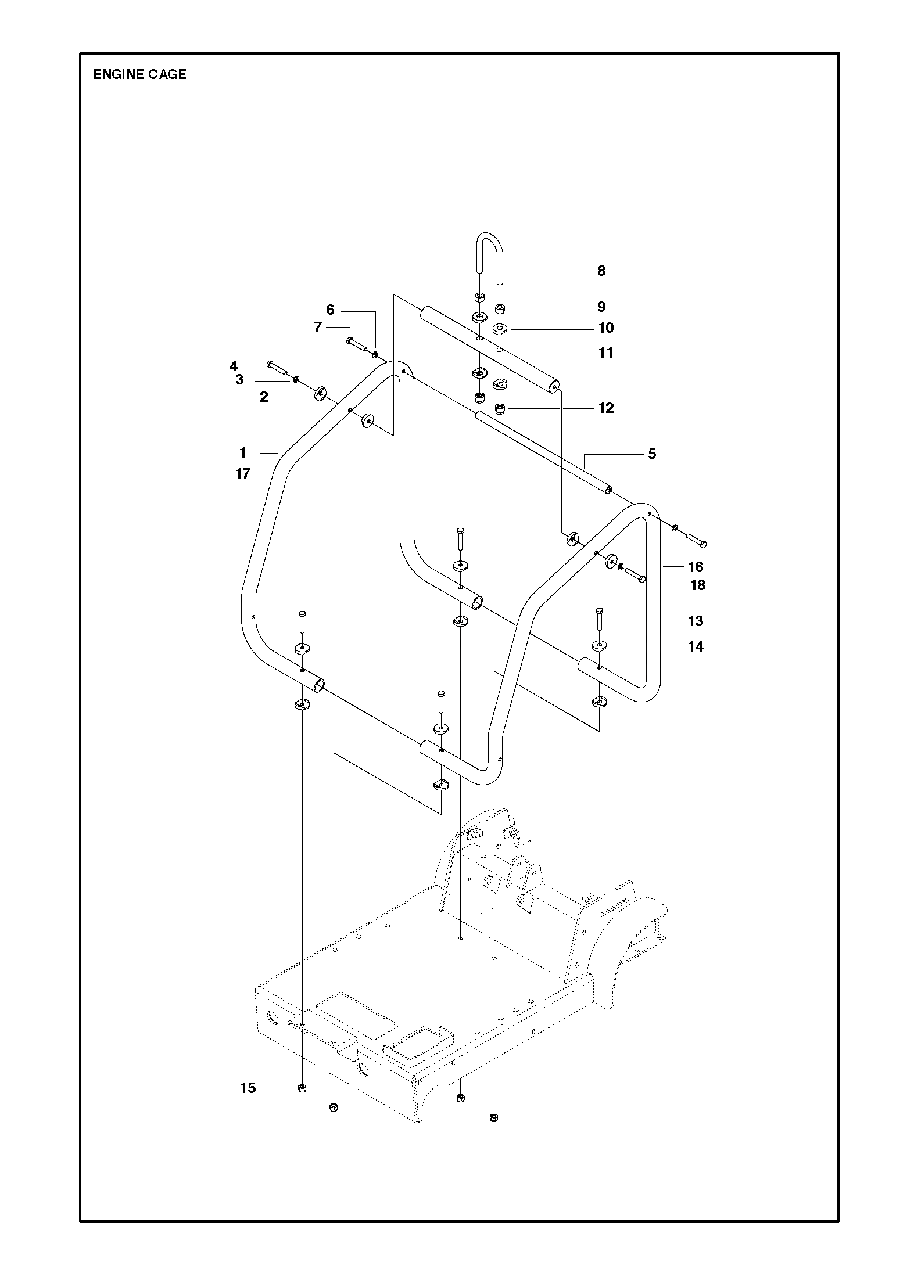 Engine Cage Diagram and Parts List for FS520 (FS 524)(2007-08) Husqvarna Circular Saw