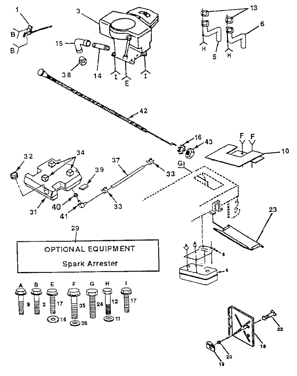 Engine Diagram and Parts List for YT180 (954000652-A)(1994-01) Husqvarna Lawn Tractor