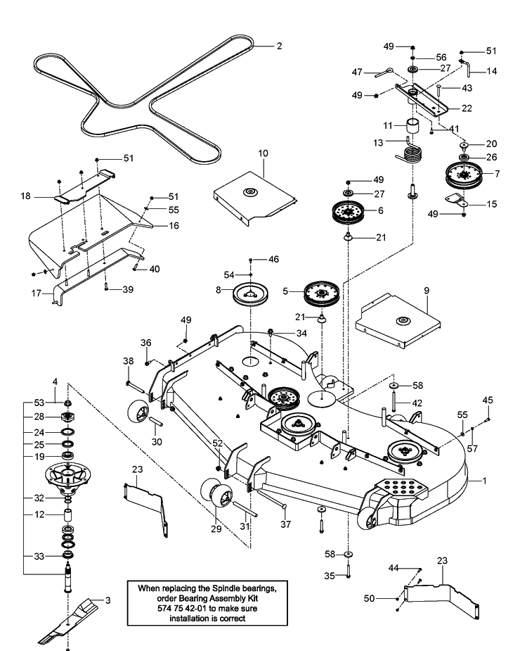 Mower Deck / Cutting Deck Diagram and Parts List for 96661470200 2016-12 Husqvarna Lawn Mower