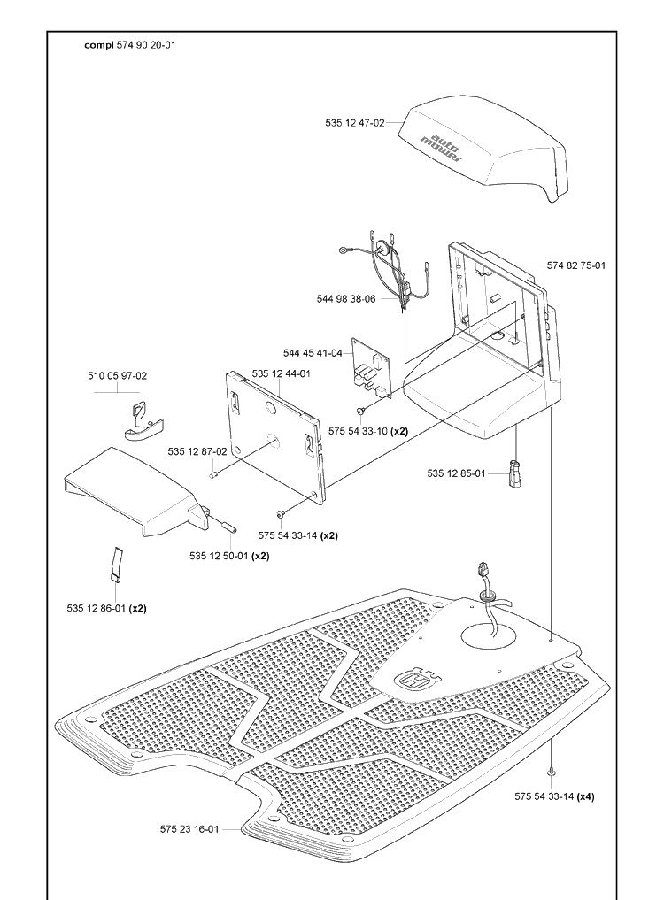Solar Generator Diagram and Parts List for 220AC 2010-01 Husqvarna Lawn Mower