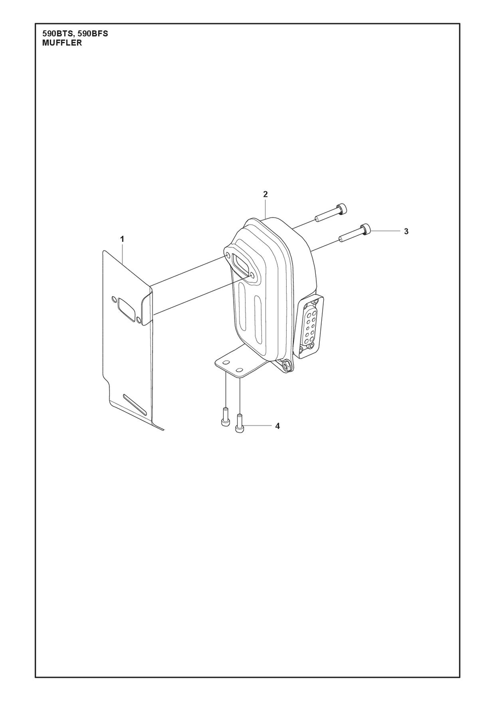 Muffler Diagram and Parts List for 590BTS  Husqvarna Leaf Blower / Vacuum